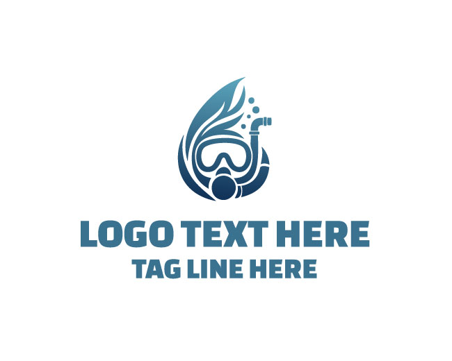 Scuba Mask Bubbles Logo