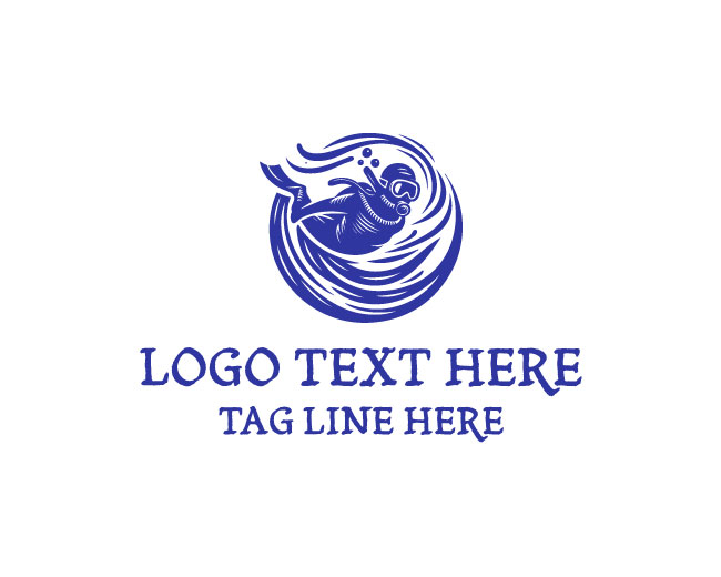Scuba Wave Circle Logo