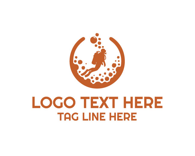 Scuba Diver Water Logo