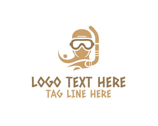 Snorkel Mask Double Glass Logo