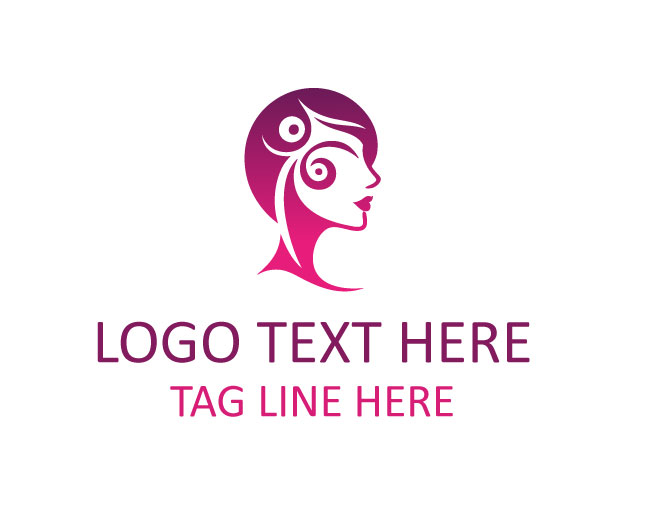 Woman Face Paint Lines Logo