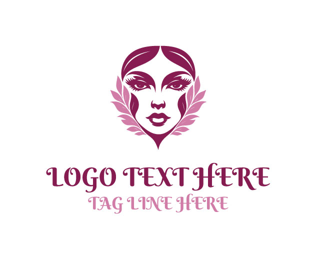 Woman Face Color Brush Logo