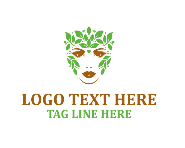 Woman Face Half Paint Logo