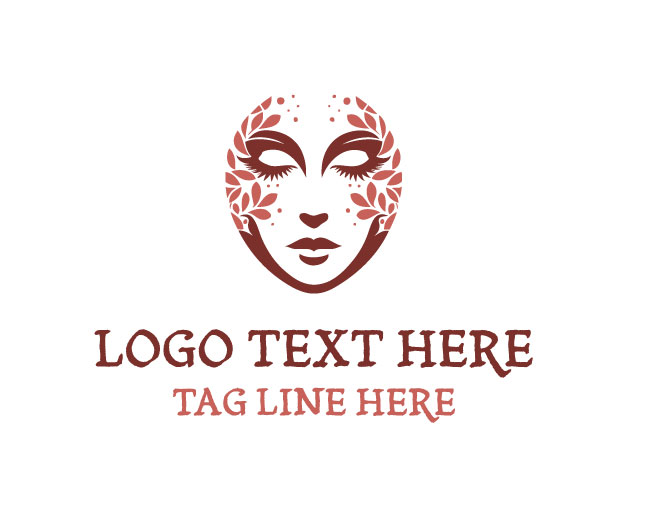 Woman Face Artistic Flow Logo