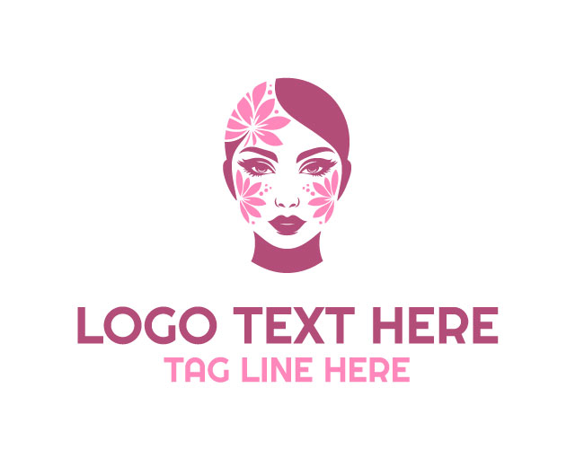 Woman Face Dual Color Logo