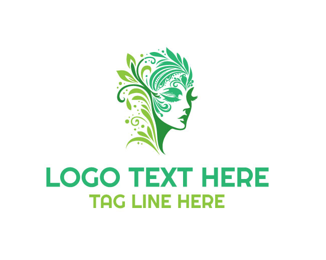 Bold Color Woman Face Painting Logo