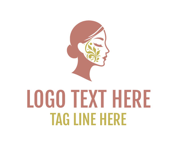 Woman Face Bold Paint Logo