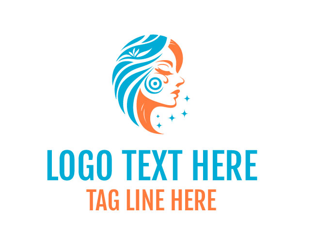 Woman Face Soft Color Logo