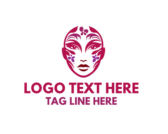 Vibrant Glam Woman Face Painting Logo