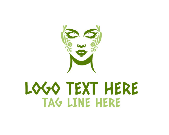 Woman Face Artistic Blend Logo