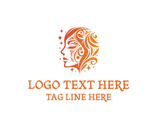  Artistic Glam Woman Face Painting Logo