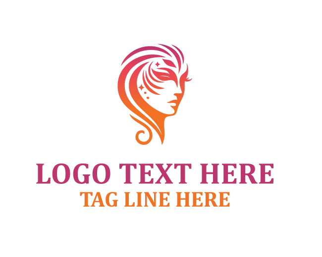 Woman Face Paint Curve Logo