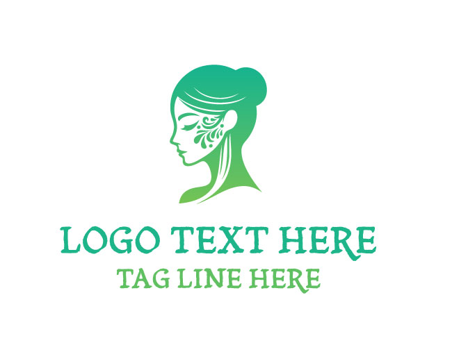 Woman Face Modern Art Logo