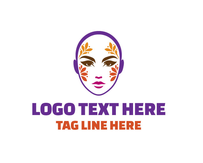 Art Queen Woman Face Painting Logo