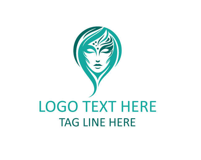 Fashion Color Woman Face Painting Logo