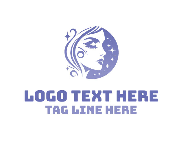 Woman Face Bright Paint Logo