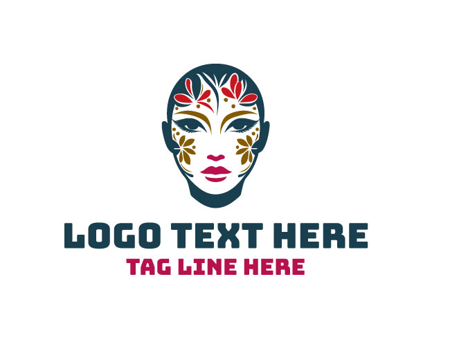 Fashion Art Woman Face Painting Logo