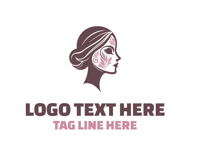 Woman Face Clean Art Logo