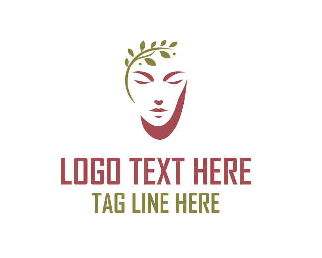Woman Face Stylish Paint Logo