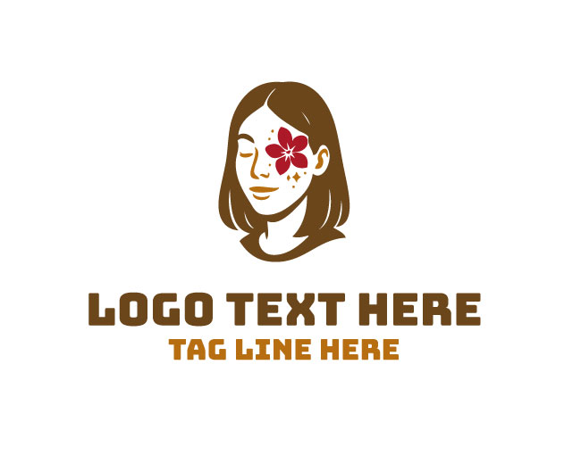 Woman Face Ink Paint Logo