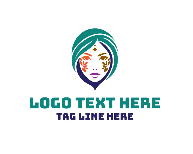 Glam Shine Woman Face Painting Logo