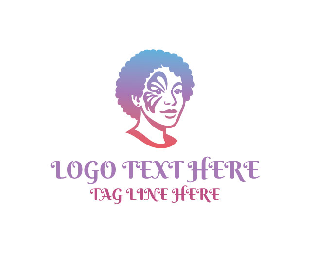 Woman Face Color Contrast Logo