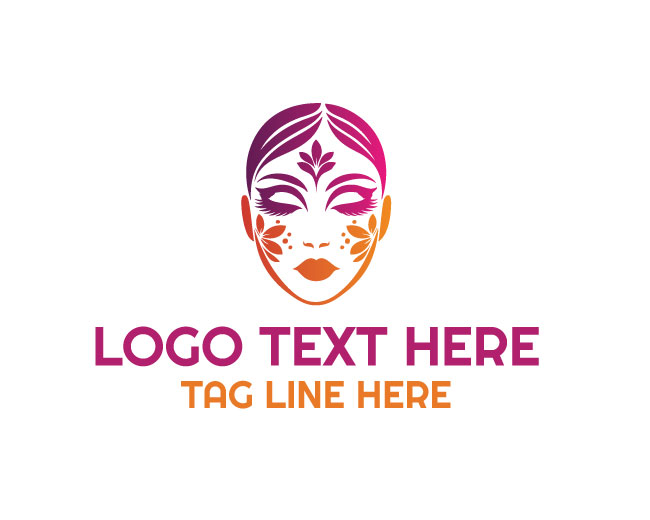 Art Glow Woman Face Painting Logo