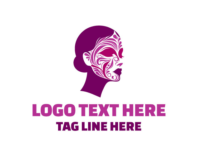 Art Expression Woman Face Painting Logo