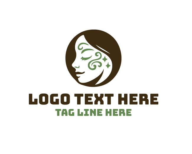 Artistic Woman Face Painting Logo