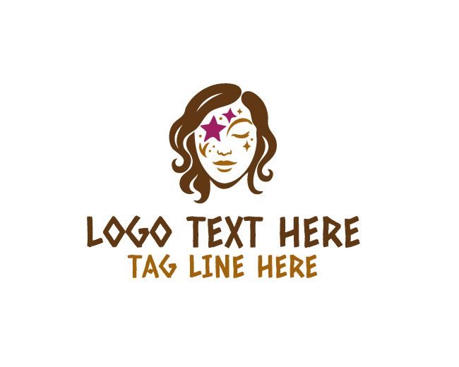 Beauty Art Woman Face Painting Logo
