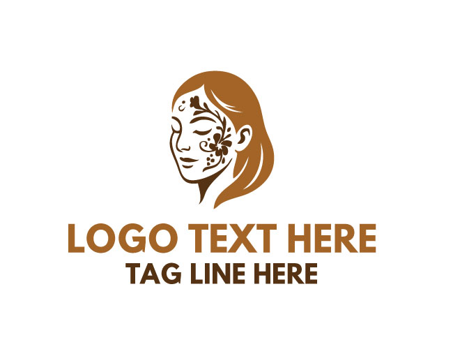 Color Artistic Woman Face Painting Logo