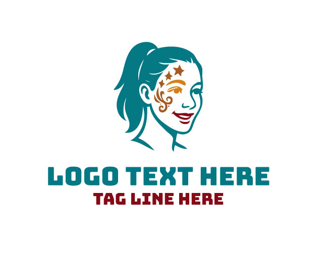  Beauty Bloom Woman Face Painting Logo