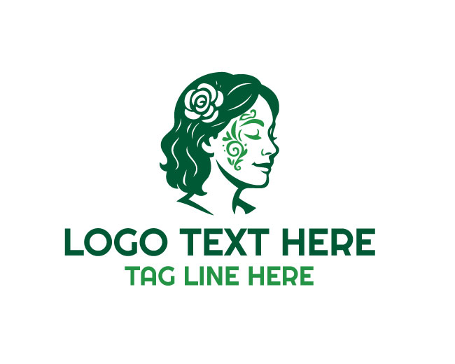 Creative Beauty Woman Face Painting Logo