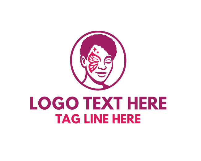 Color Art Woman Face Painting Logo