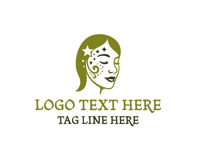 Elegant Beauty Woman Face Painting Logo