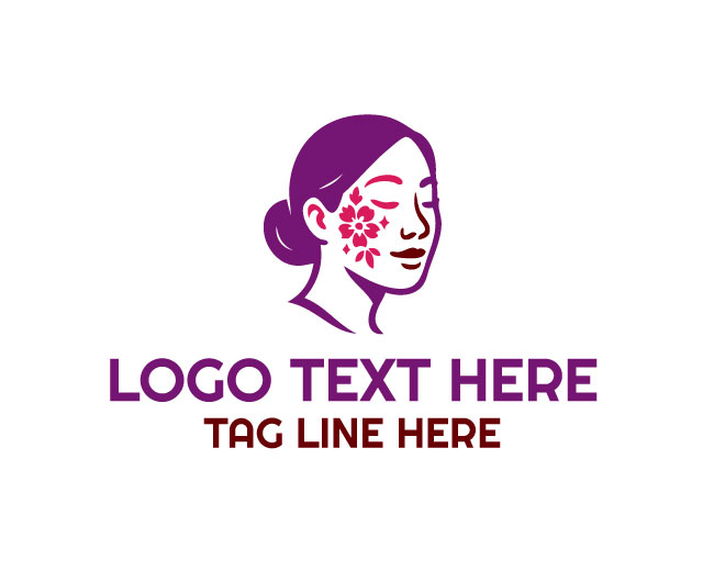Beauty Expression Woman Face Painting Logo