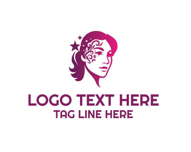 Beauty Art Woman Face Painting Logo