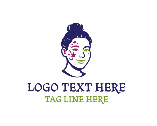 Artistic Woman Face Painting Logo