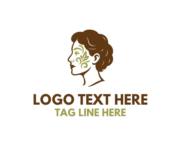 Beauty Sparkle Woman Face Painting Logo