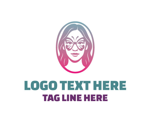 Fashion Shine Woman Face Painting Logo