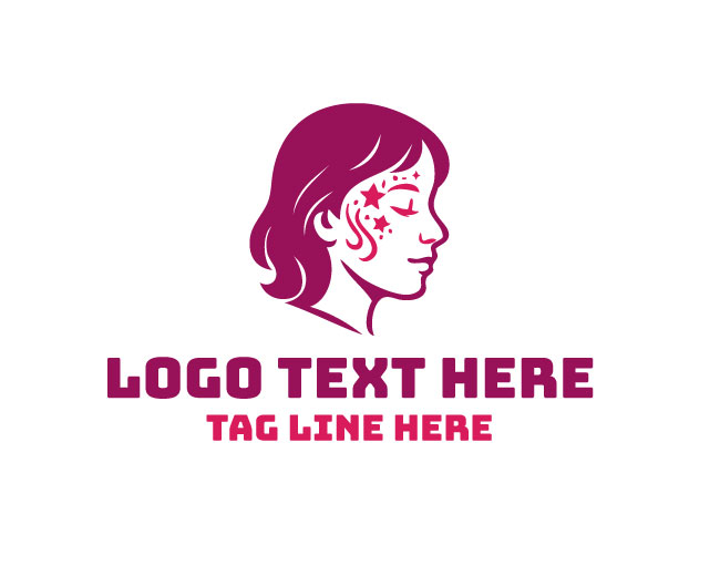 Beauty Woman Face Painting Logo
