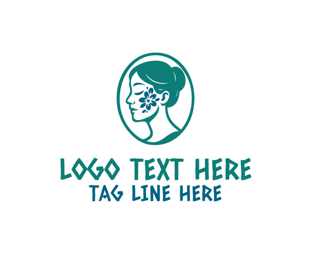 Beauty Woman Face Painting Logo