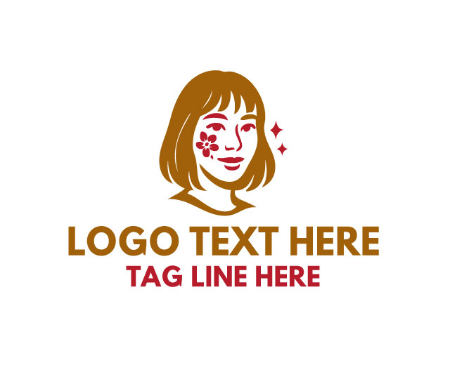  Color Fantasy Woman Face Painting Logo