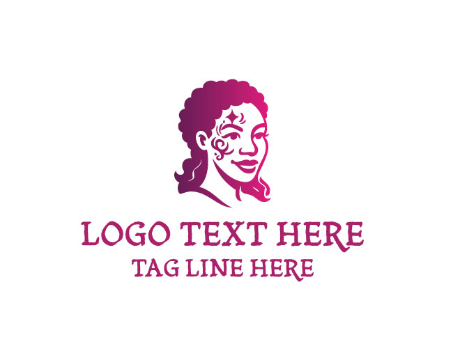 Beauty Woman Face Painting Logo
