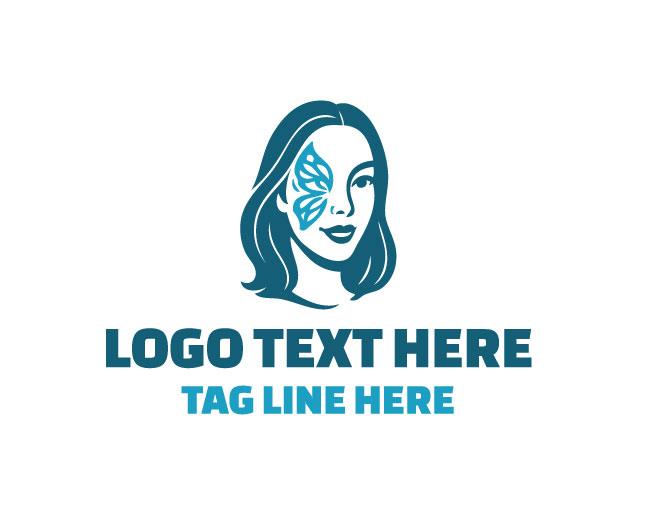 Artistic Pigment Woman Face Painting Logo