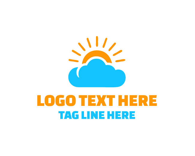 Cloud Sun Modern Logo