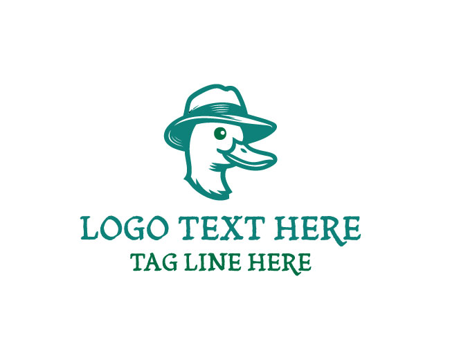 Happy Duck Mascot Logo