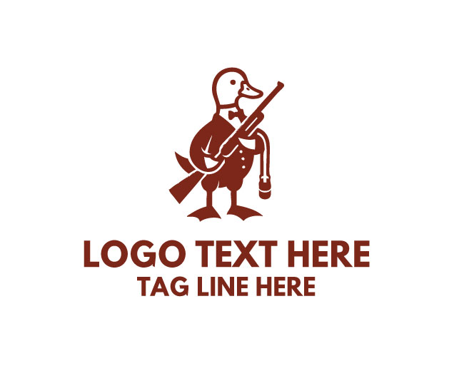 Duck Mascot Gun Logo