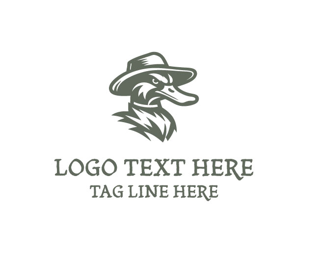 Duck Mascot Cap Logo
