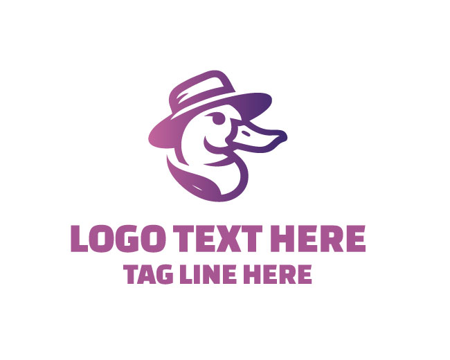 Duck Mascot Simple Hat Logo